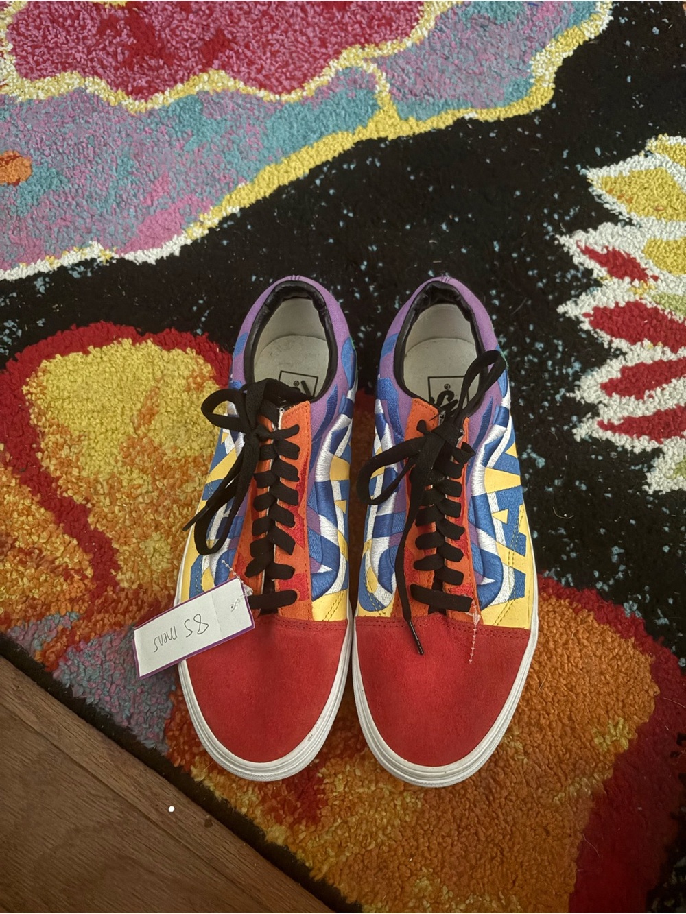 Vans Multicolor Red Blue Yellow Purple Low-Top Sneakers